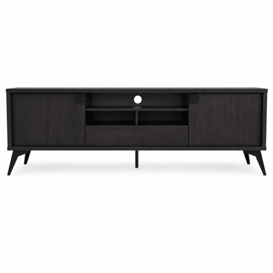 Modern Black Wood 1.8-Metre TV & Media Unit - Al Thahani Furniture