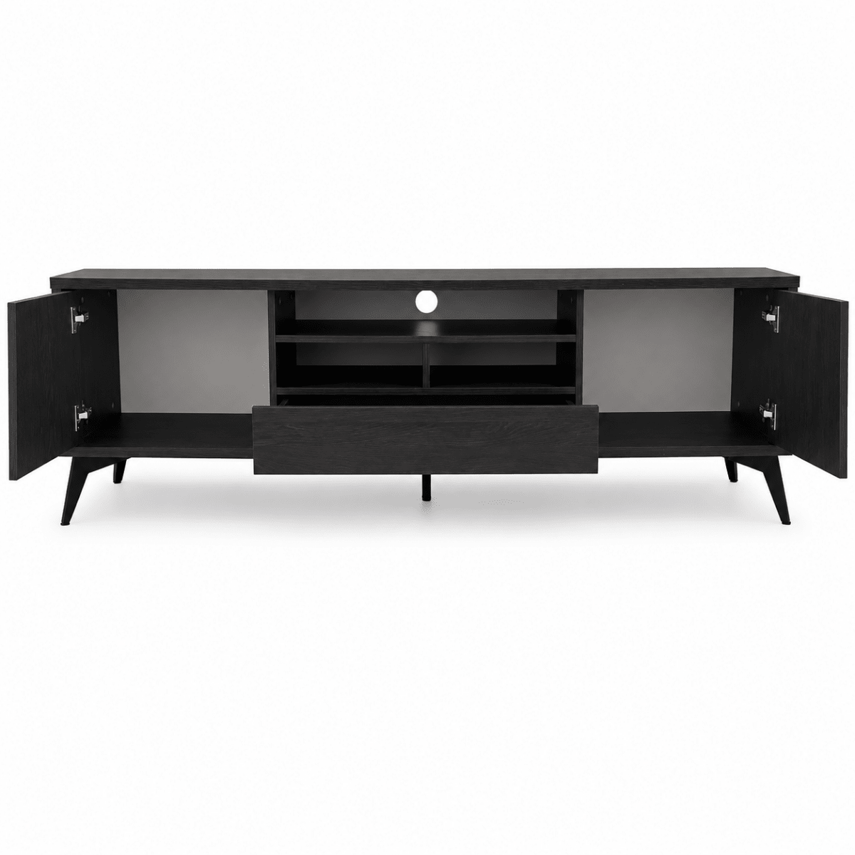 Modern Black Wood 1.8-Metre TV & Media Unit - Al Thahani Furniture