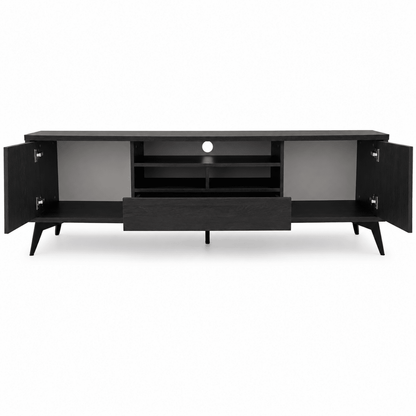 Modern Black Wood 1.8-Metre TV & Media Unit - Al Thahani Furniture