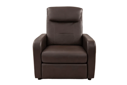 Modern Brown PU Leather Recliner | Manual Push - Back | Plush Comfort - althahanifurniture