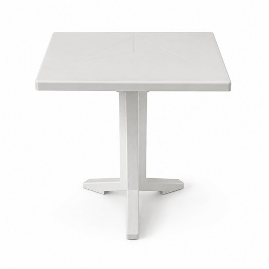 Modern Low Square Coffee Table with White Pedestal Base - Al Thahani Furniture