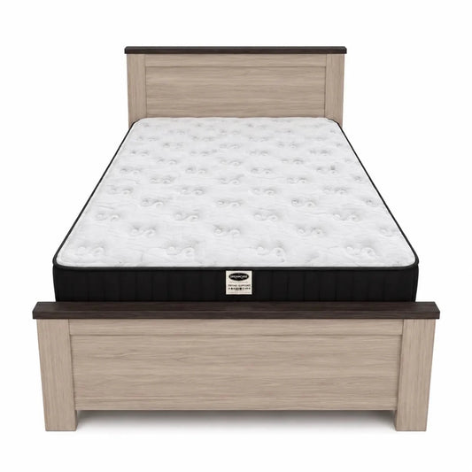 Modern - Rustic Single Bed Set with Mattress | 120x200 cm - used 7 months - Al Thahani Furniture