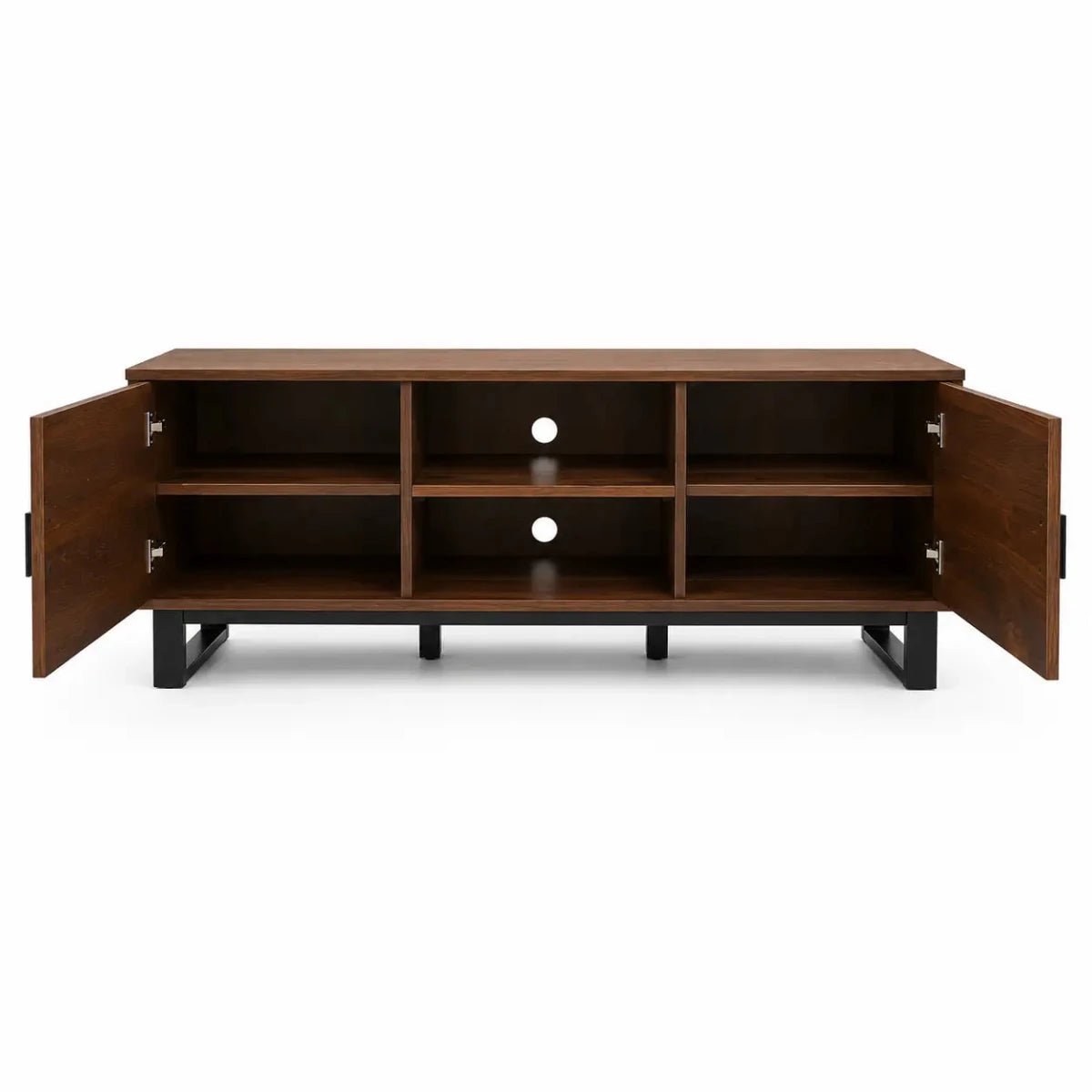 Modern TV Console | Dark Wood Chevron Pattern - used 7 months - Al Thahani Furniture