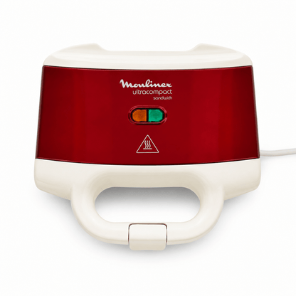 Moulinex Ultracompact SM156843 700W Sandwich &amp; Panini Maker – Red & White - Al Thahani Furniture
