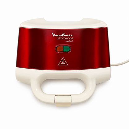 Moulinex Ultracompact SM156843 700W Sandwich &amp; Panini Maker – Red & White - Al Thahani Furniture