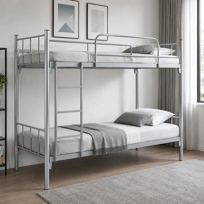 Nad Furniture HK2 Steel Bunk Bed | Silver, 190x90x170 cm, No Mattress - Al Thahani Furniture