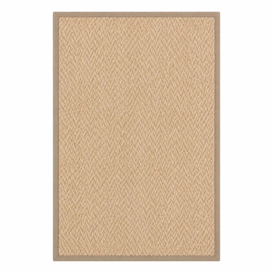 Natural Jute Rug | Herringbone Pattern with Cotton Border, 80x195 cm - used 3 months - Al Thahani Furniture