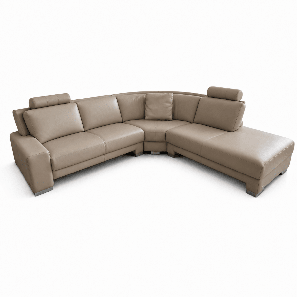 Nicoletti Italia 4-Seater Leather Sectional Sofa with Chaise | Beige | Made in Italy - Al Thahani Furniture