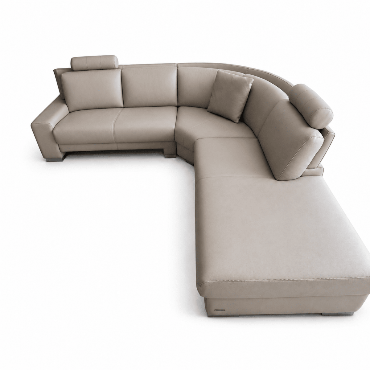 Nicoletti Italia 4-Seater Leather Sectional Sofa with Chaise | Beige | Made in Italy - Al Thahani Furniture