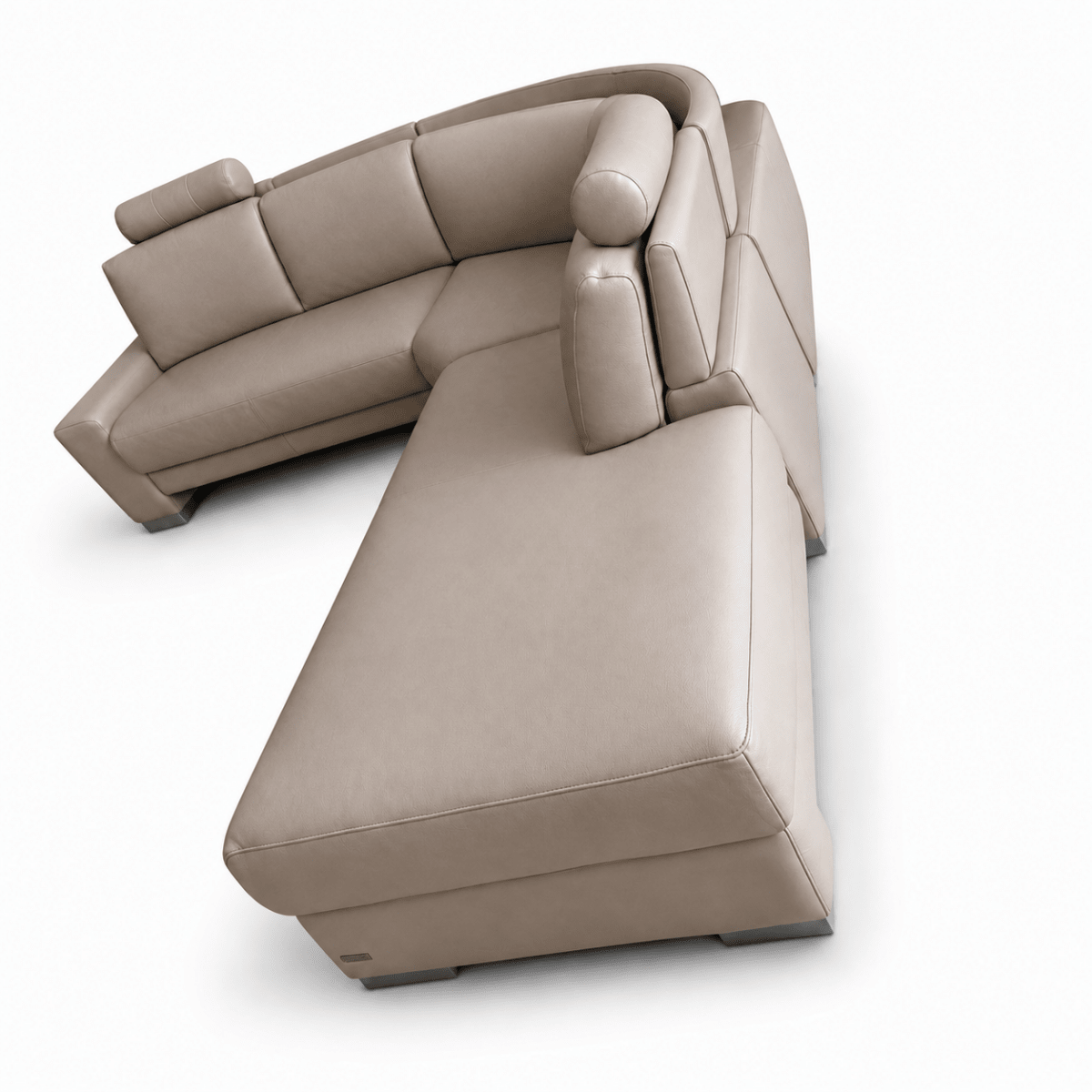 Nicoletti Italia 4-Seater Leather Sectional Sofa with Chaise | Beige | Made in Italy - Al Thahani Furniture