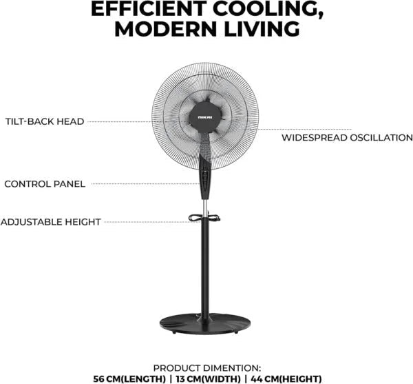 Nikai 16‑Inch Pedestal Fan | 45W High‑Performance Copper Motor - althahanifurniture