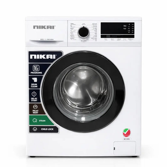Nikai 7 kg Front Load Washing Machine – 16 Programs, Steam Wash, 1000 RPM, 4 - Star Energy, Compact 45 cm Depth - althahanifurniture