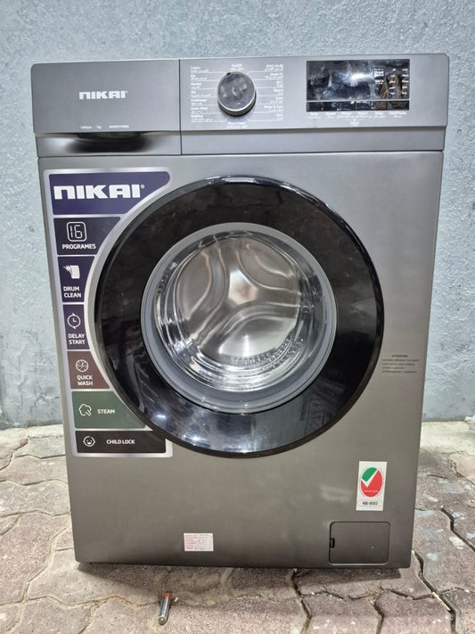 Nikai 7kg Front Load Washing Machine | 16 Programs, Steam Wash - used 4 months - Al Thahani Furniture