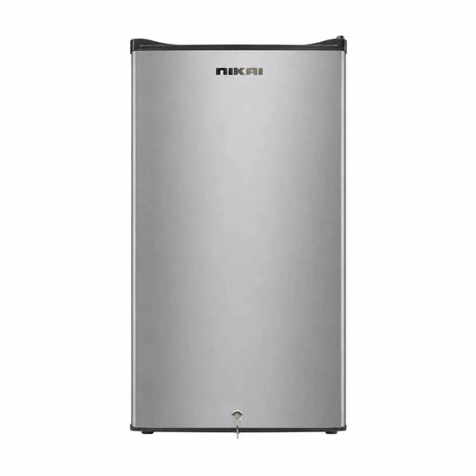 Nikai NRF130SS1 Single Door Mini Refrigerator | 130L Gross, Silver - used 4 months - Al Thahani Furniture