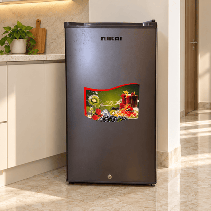 Nikai NRF130SS1 Single-Door Mini Refrigerator – Dark Silver - Al Thahani Furniture