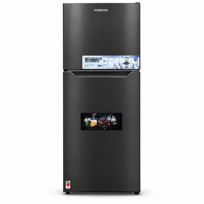 Nikai NRF410FSS 410L Frost-Free Double Door Refrigerator – Dark Inox - Al Thahani Furniture