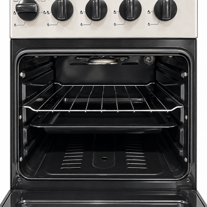 Nikai U2110N5SA 4-Burner Freestanding Gas Cooker with Oven – 50 × 50 cm – Silver - Al Thahani Furniture