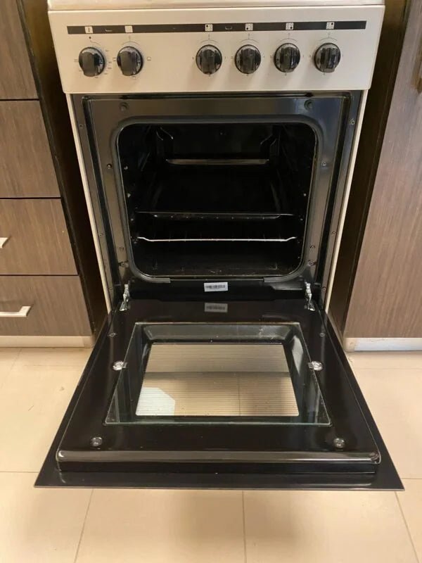 Nobel 50cm Freestanding Electric Cooker | 4‑Burner Hob | Large Oven with Grill | Stainless Steel - althahanifurniture