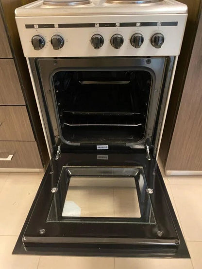 Nobel 50cm Freestanding Electric Cooker | 4‑Burner Hob | Large Oven with Grill | Stainless Steel - althahanifurniture