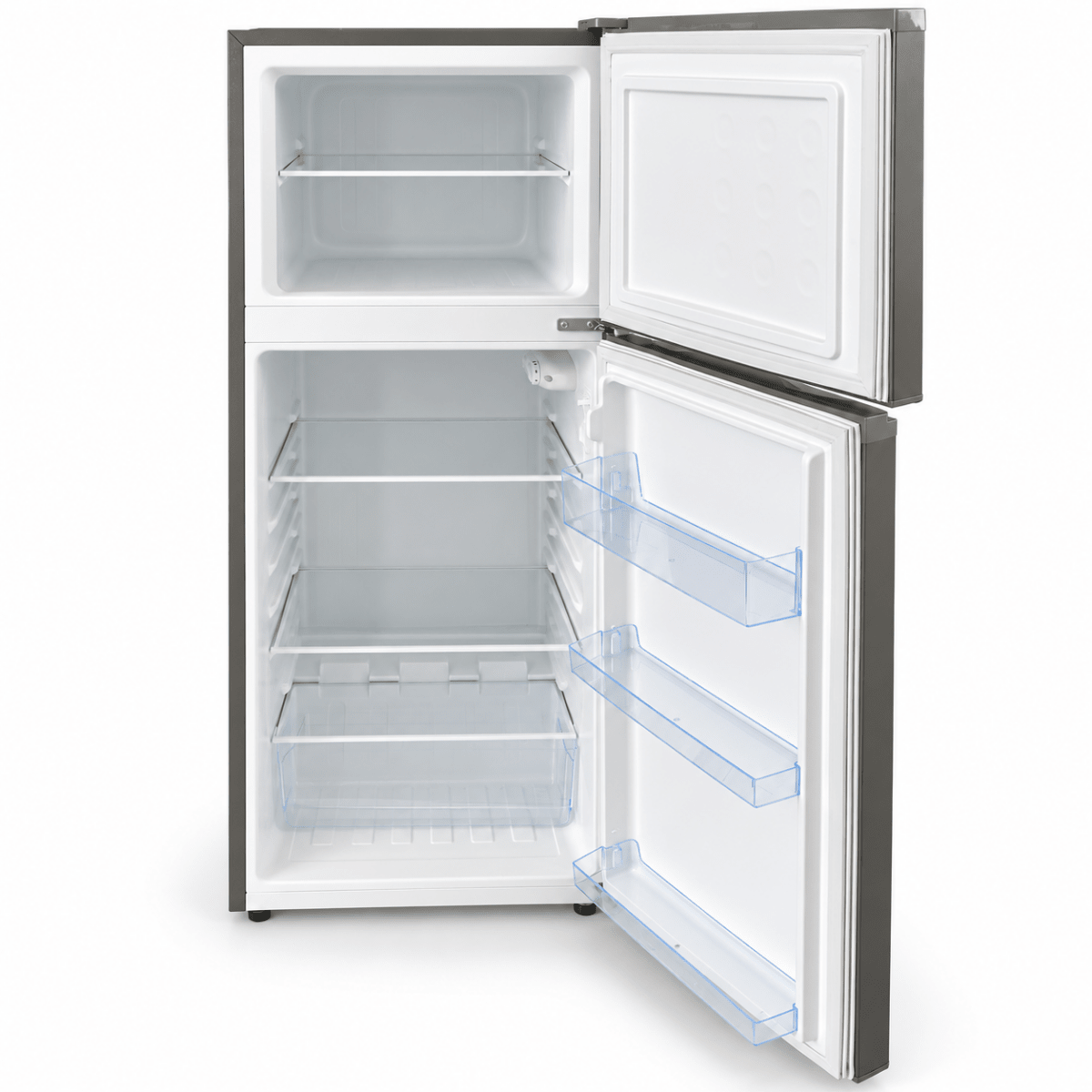 Nobel NR255RS 225L Double Door Refrigerator with Top Freezer – Dark Silver - Al Thahani Furniture