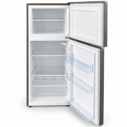 Nobel NR255RS 225L Double Door Refrigerator with Top Freezer – Dark Silver - Al Thahani Furniture