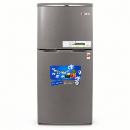 Nobel NR255RS 225L Double Door Refrigerator with Top Freezer – Dark Silver - Al Thahani Furniture