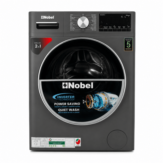 Nobel NWM860FS Front Load Washer Dryer Combo | 8kg/5kg, BLDC Inverter, 1400 RPM - used 5 months - Al Thahani Furniture