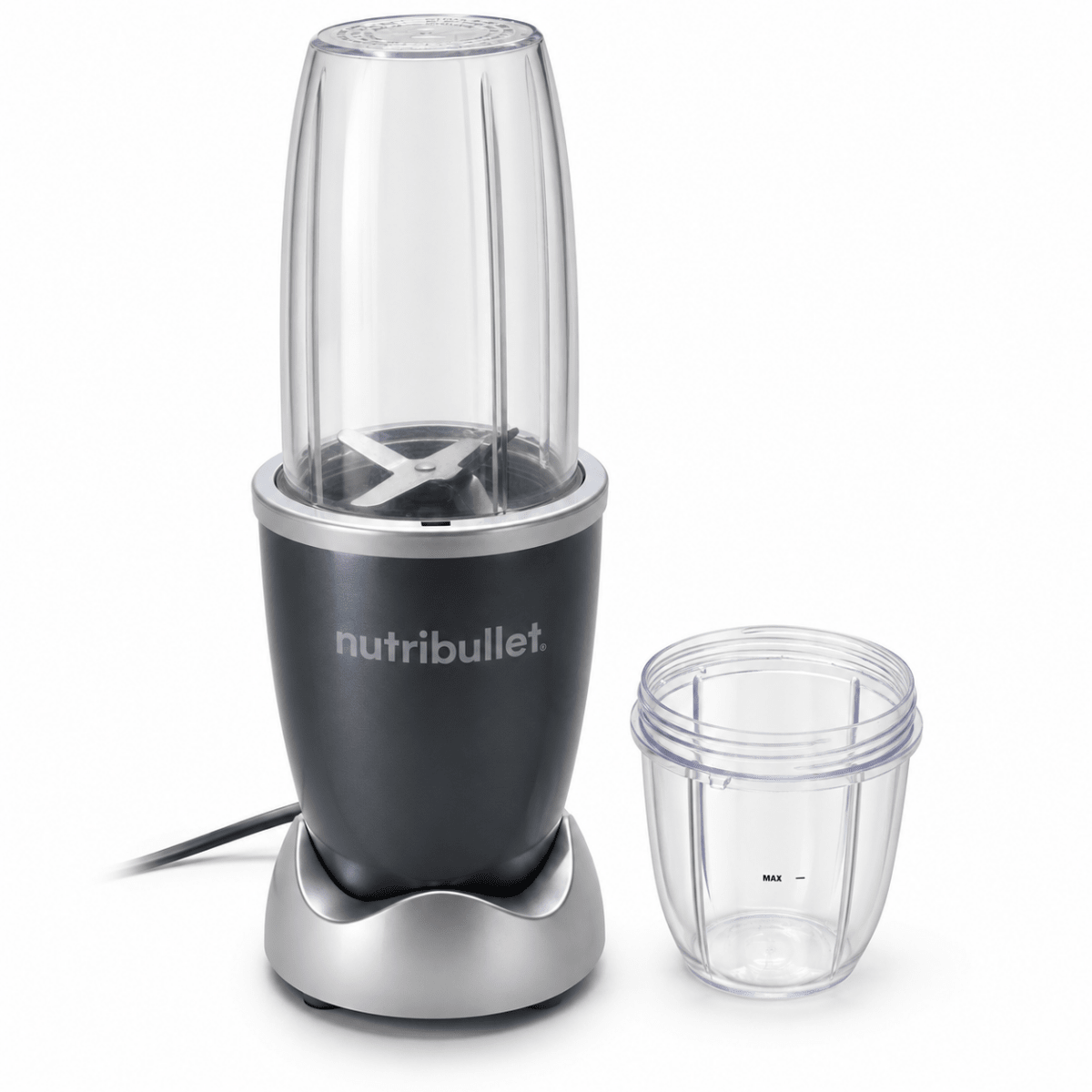 NutriBullet Original Personal Blender with 2 Blending Cups – Dark Grey - Al Thahani Furniture
