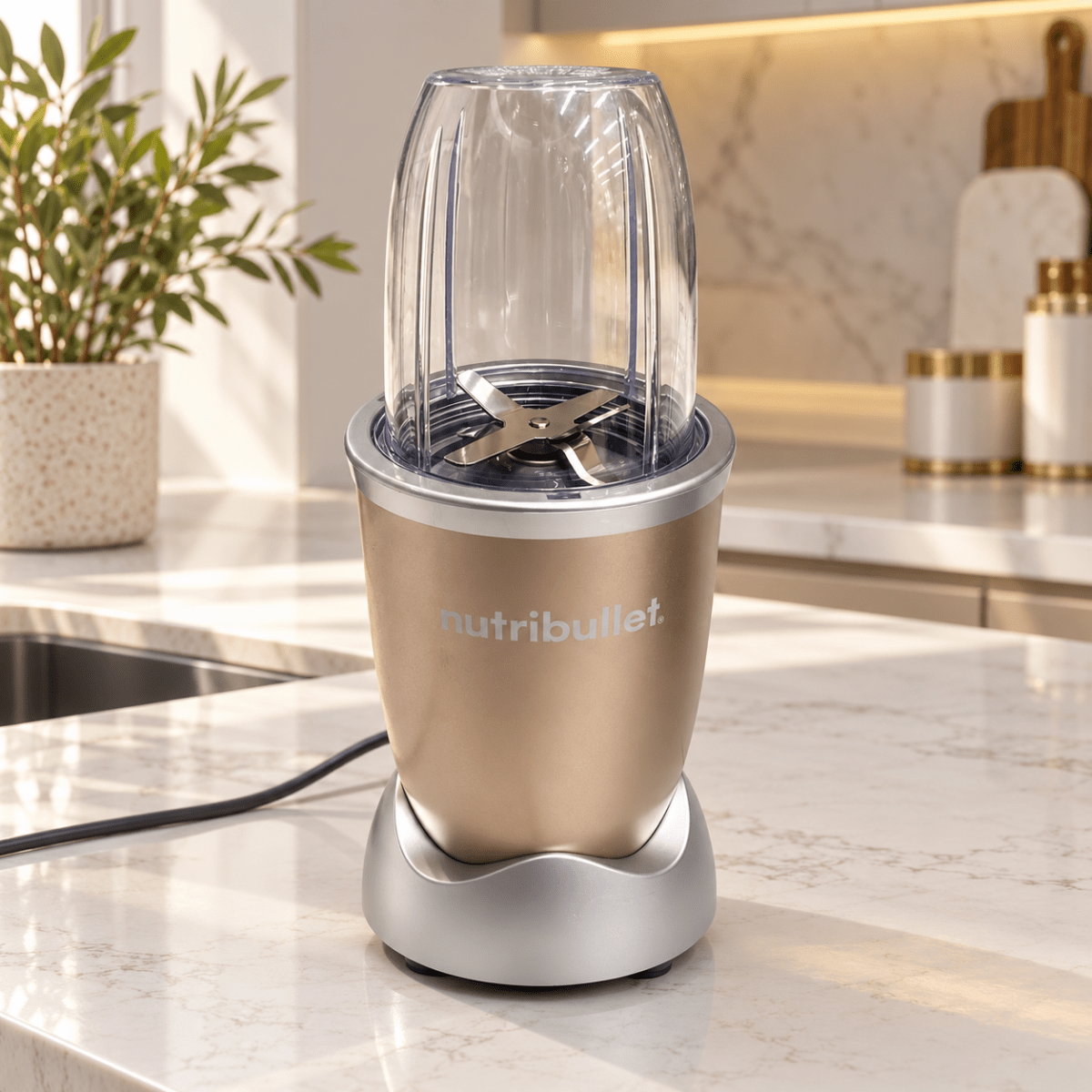 NutriBullet Pro 900 NB9-1012 High-Speed Personal Blender – Copper Gold - Al Thahani Furniture