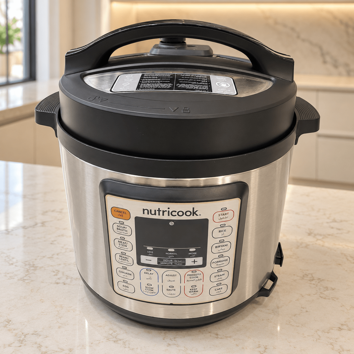 Nutricook Smart Pot Eko 6L Electric Pressure Cooker – 1000W – Stainless Steel & Black - Al Thahani Furniture