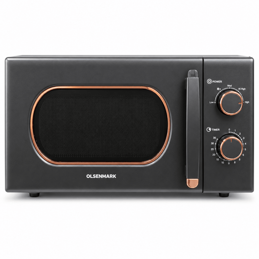 Olsenmark OMMO2260W 20L Microwave Oven – Charcoal Grey & Rose Gold - Al Thahani Furniture