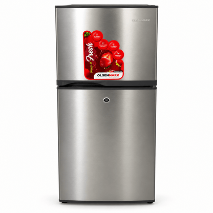 Olsenmark OMRF5002-180L Double Door Refrigerator with Top Freezer – Silver - Al Thahani Furniture