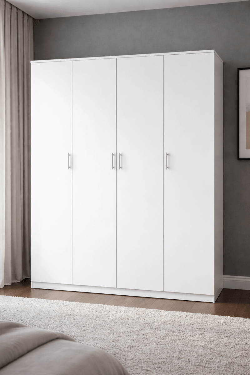 Otis 4 - Door Wardrobe | Engineered Wood with Melamine Finish | Brand New - althahanifurniture