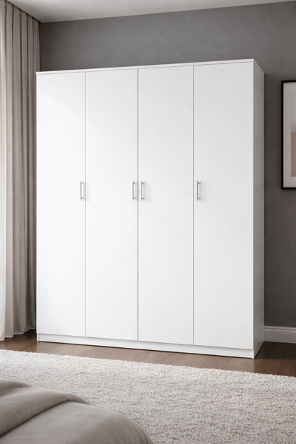 Otis 4 - Door Wardrobe | Engineered Wood with Melamine Finish | Brand New - althahanifurniture