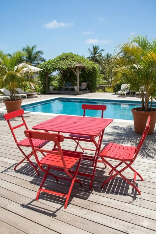 Outdoor Dinning Table with 4 Chairs from IKEA - althahanifurniture