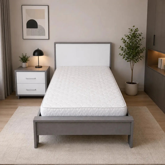 Pan Home 120x200 cm Bed with Mattress & Side Table - used 5 months - Al Thahani Furniture