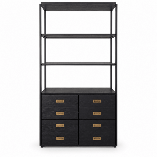 PAN Home 8-Drawer Storage & Display Shelving Unit – Natural Black - Al Thahani Furniture