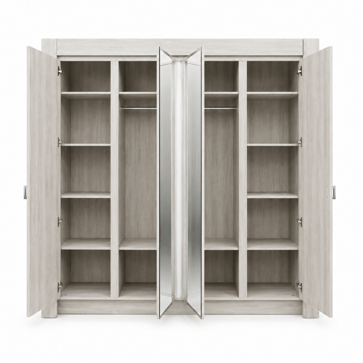 Pan Home Athenas 4-Door Mirrored Wardrobe – Light Maple - Al Thahani Furniture