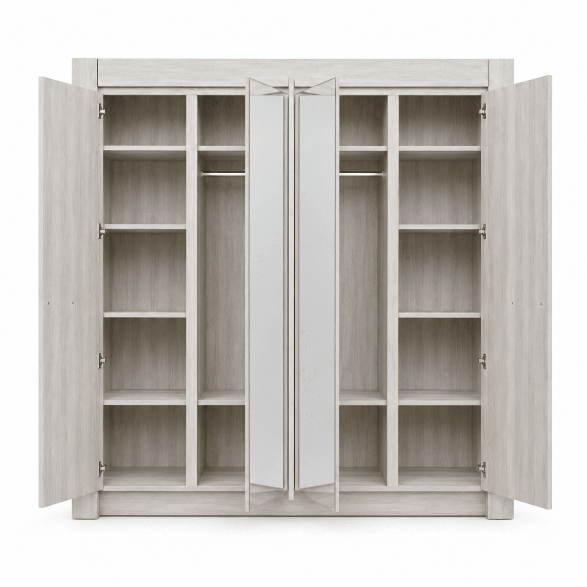 Pan Home Athenas 4-Door Mirrored Wardrobe – Light Maple - Al Thahani Furniture