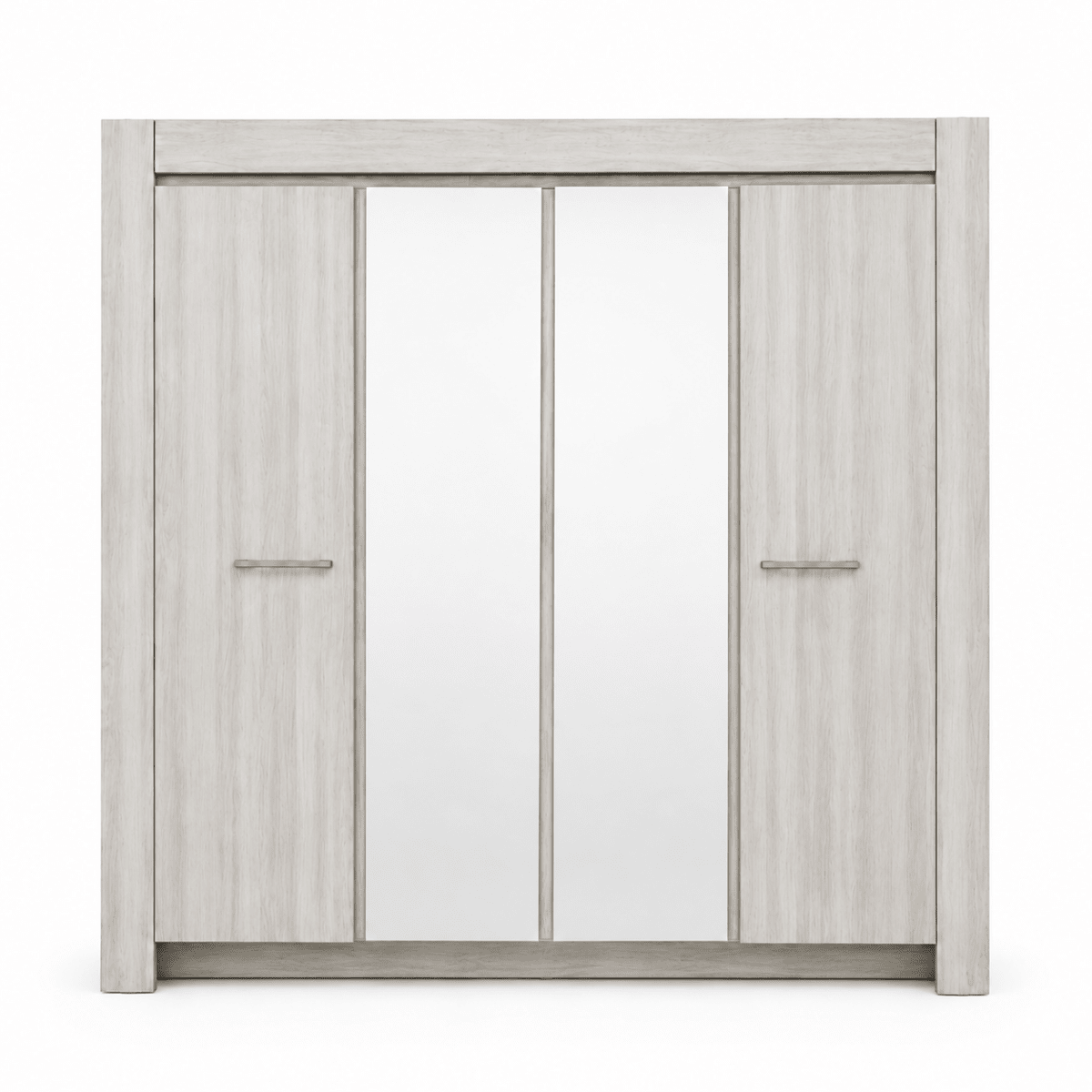 Pan Home Athenas 4-Door Mirrored Wardrobe – Light Maple - Al Thahani Furniture