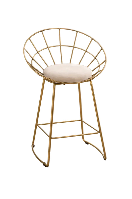 Pan Home Bar Chair – Gold Frame & Beige Cushion - althahanifurniture
