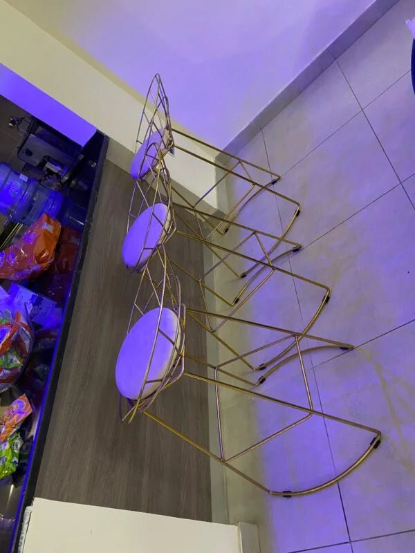 Pan Home Bar Chair | Luxe Gold & Beige Accent Throne - althahanifurniture