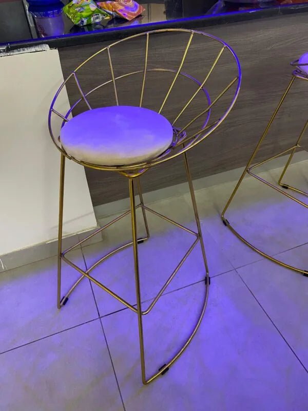 Pan Home Bar Chair | Luxe Gold & Beige Accent Throne - althahanifurniture