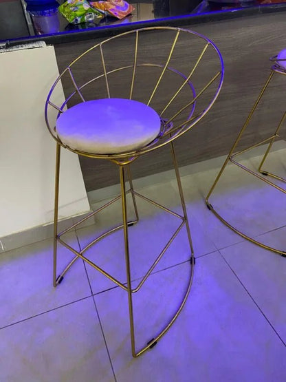 Pan Home Bar Chair | Luxe Gold & Beige Accent Throne - althahanifurniture