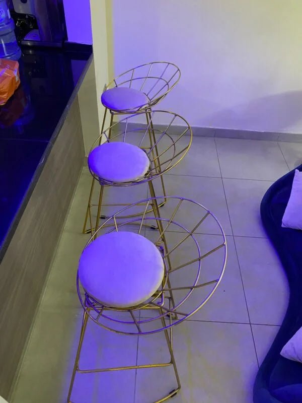 Pan Home Bar Chair | Luxe Gold & Beige Accent Throne - althahanifurniture