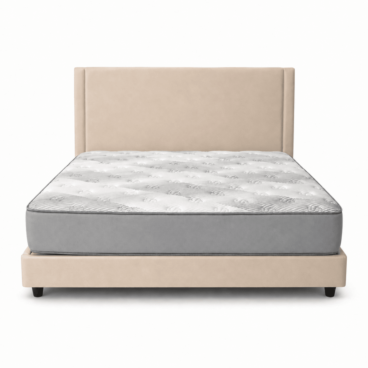 Pan Home Beige Upholstered Super King Bed | 200 × 200 cm - Al Thahani Furniture