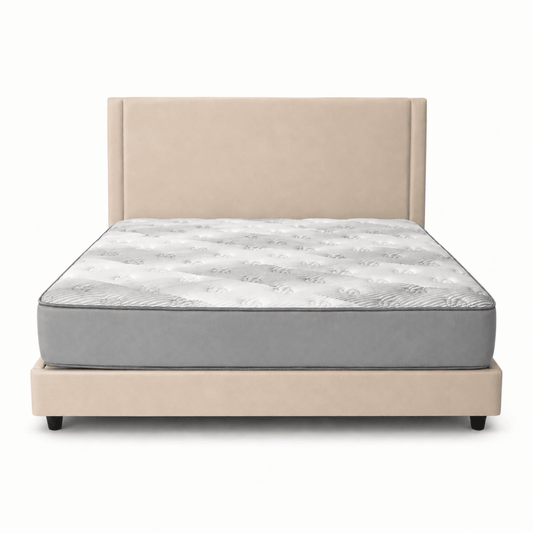 Pan Home Beige Upholstered Super King Bed | 200 × 200 cm - Al Thahani Furniture