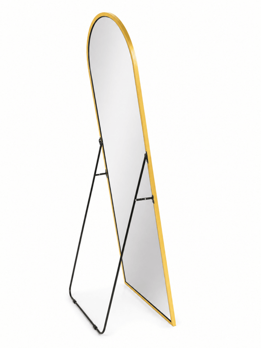 PAN Home Gold Arched Full-Length Floor Mirror with Folding Stand | 160x50 cm - Al Thahani Furniture