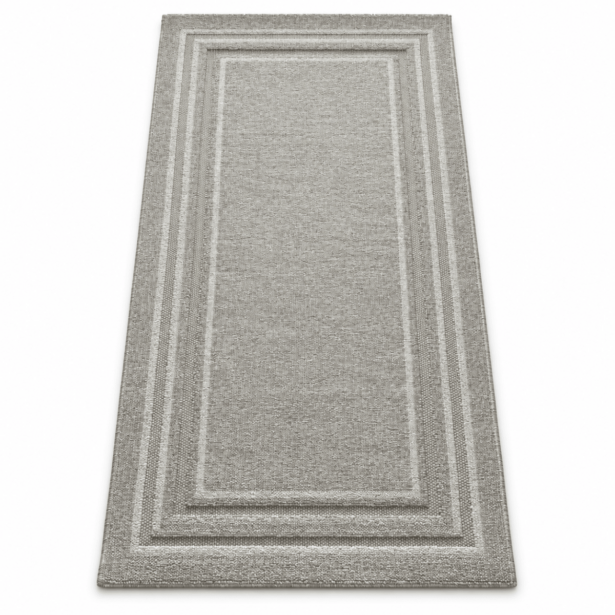PAN Home Grey & Ivory Textured Border Area Rug – 100 × 200 cm - Al Thahani Furniture