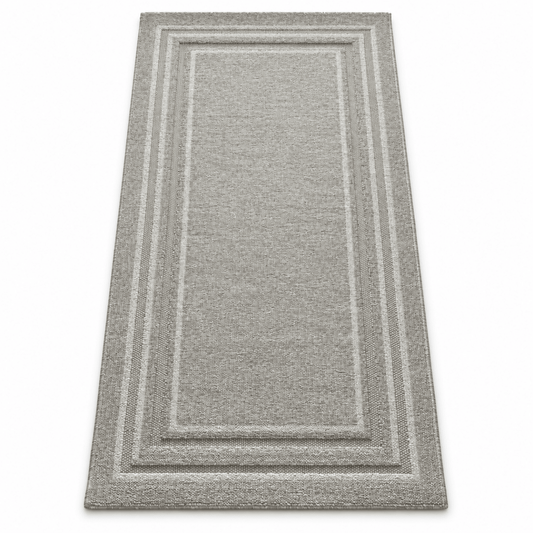 PAN Home Grey & Ivory Textured Border Area Rug – 100 × 200 cm - Al Thahani Furniture